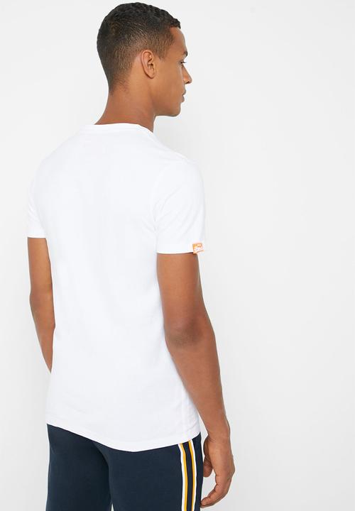 Superdry. - Orange label vintage embroidered v-neck tee - white