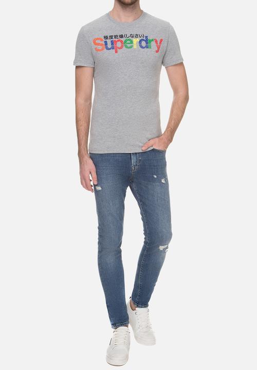 Superdry. - Retro sport tee - grey