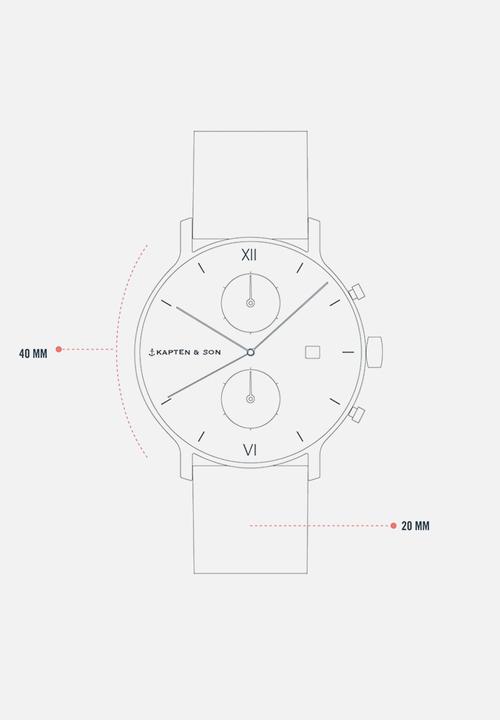 Kapten & Son - Chrono leather watch- chrono sand woven leather