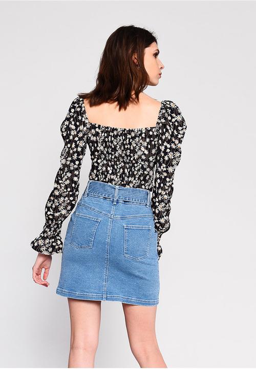 Glamorous - Petite puff sleeve blouse - black 