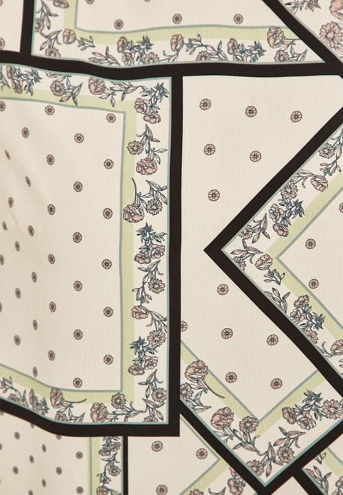 Glamorous - Petite geometric flower tunic - cream