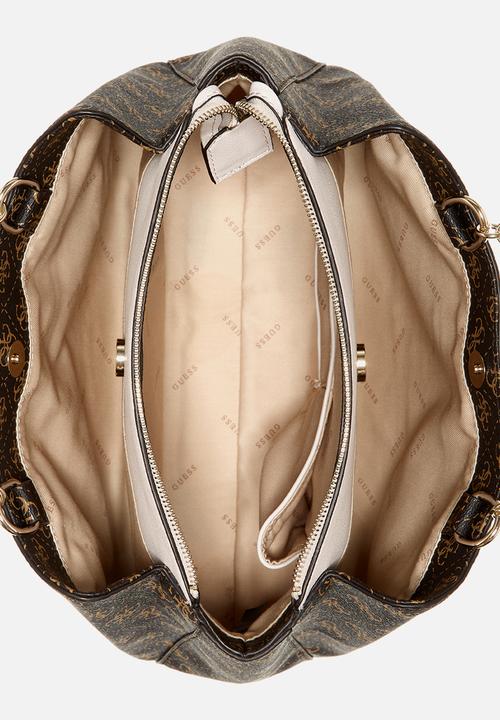 GUESS - Lorenna girlfriend satchel - brown & neutral