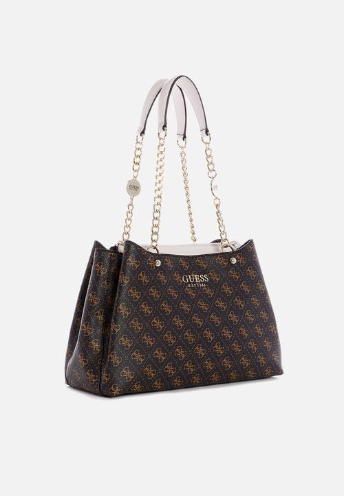 GUESS - Lorenna girlfriend satchel - brown & neutral