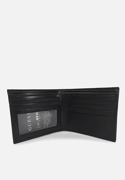 GUESS - Farini flat billfold with id window - black