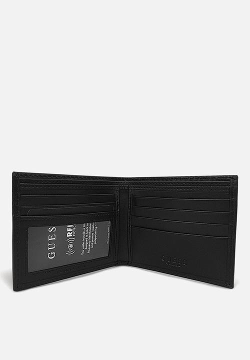 GUESS - Evandro global flat billfold w/ id - black