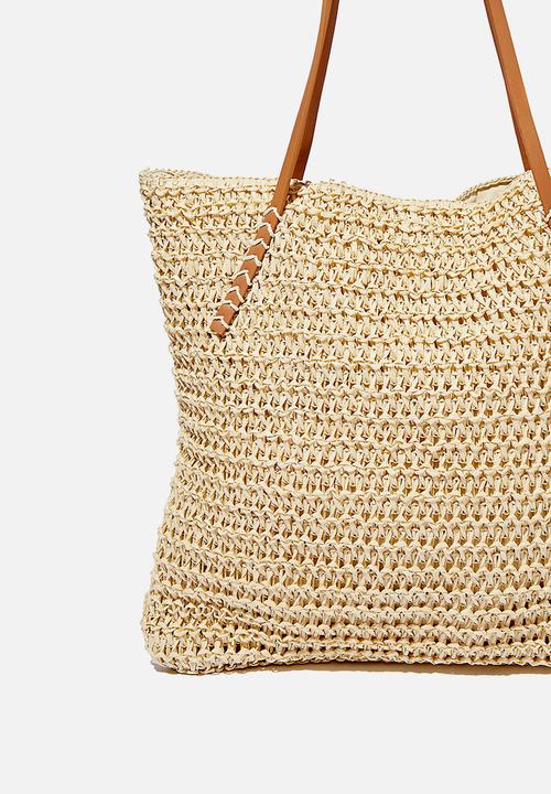 Rubi - Woven tote bag  - beige