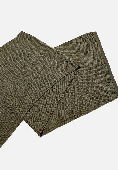 Rubi - Rebecca rib knit scarf - khaki