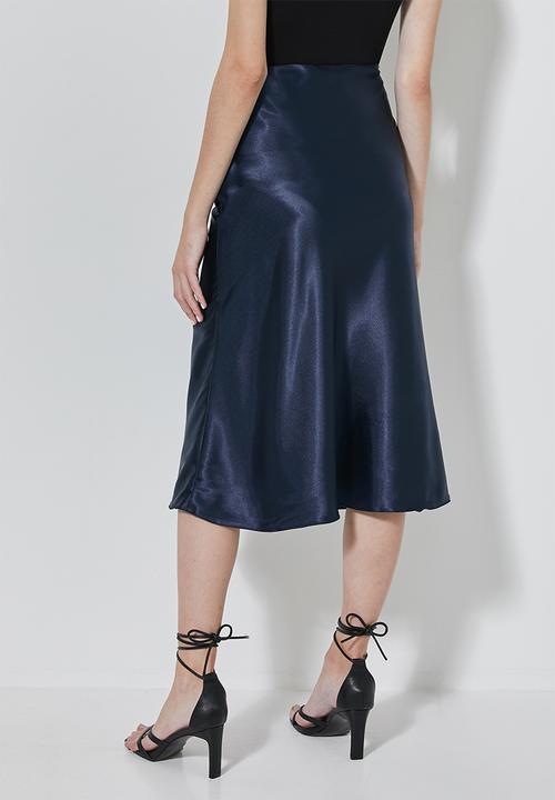 Superbalist - Bias midi slip skirt - navy