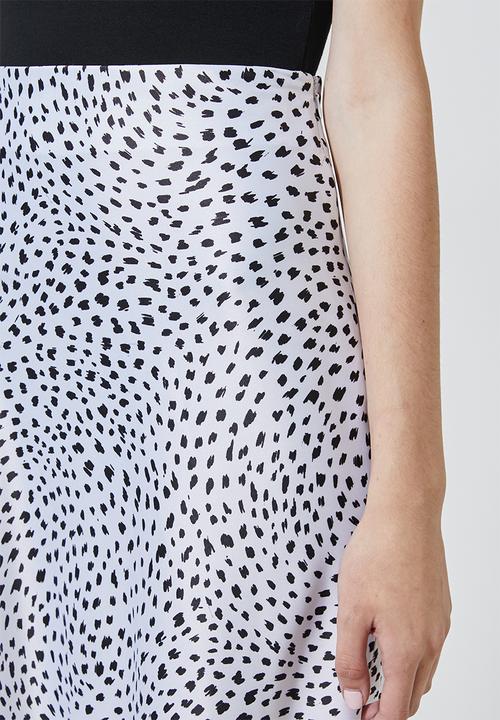 Superbalist - Bias midi slip skirt - black & white