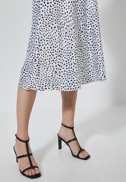 Superbalist - Bias midi slip skirt - black & white
