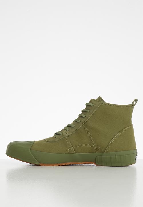 SUPERGA - 228 Cotu canvas logo boot - full green cap olive