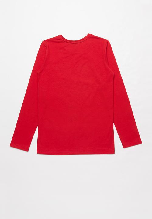 SOVIET - Blake long sleeve logo tee - red