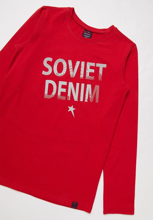 SOVIET - Blake long sleeve logo tee - red
