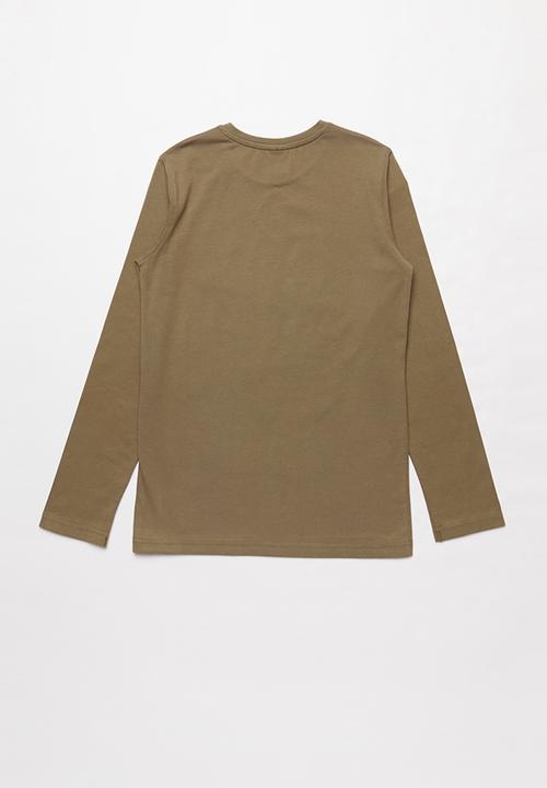 SOVIET - Blake long sleeve logo tee - brown