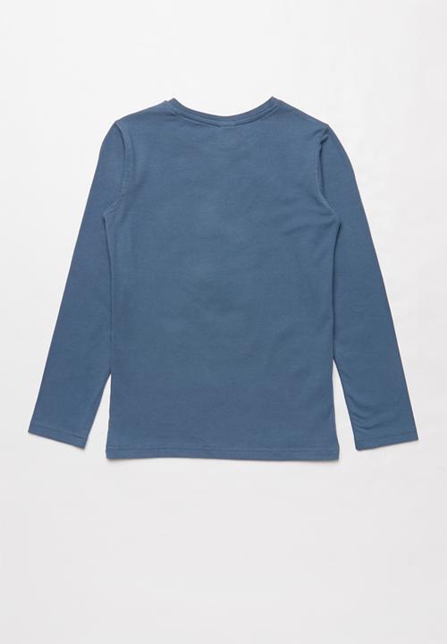 SOVIET - Boone long sleeve logo tee - blue