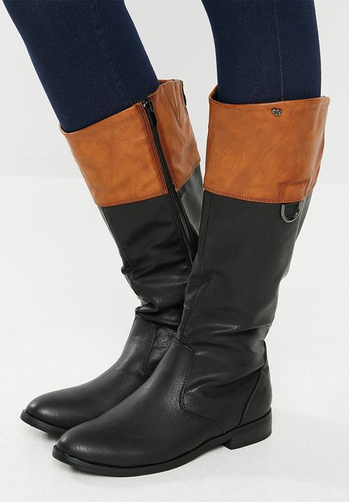 Miss Black - Journey boot - black & tan