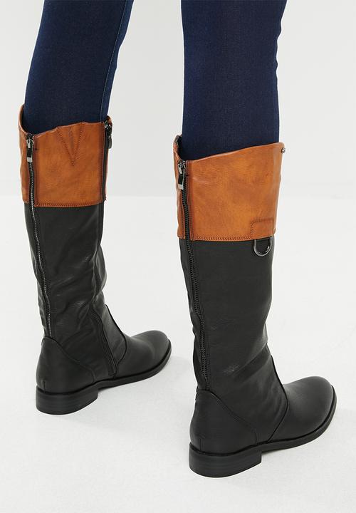Miss Black - Journey boot - black & tan