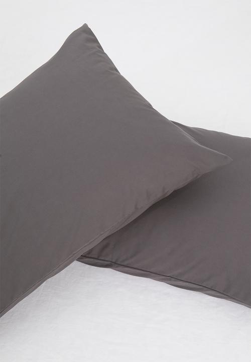 Sixth Floor - 200 TC cotton pillowcase set - charcoal