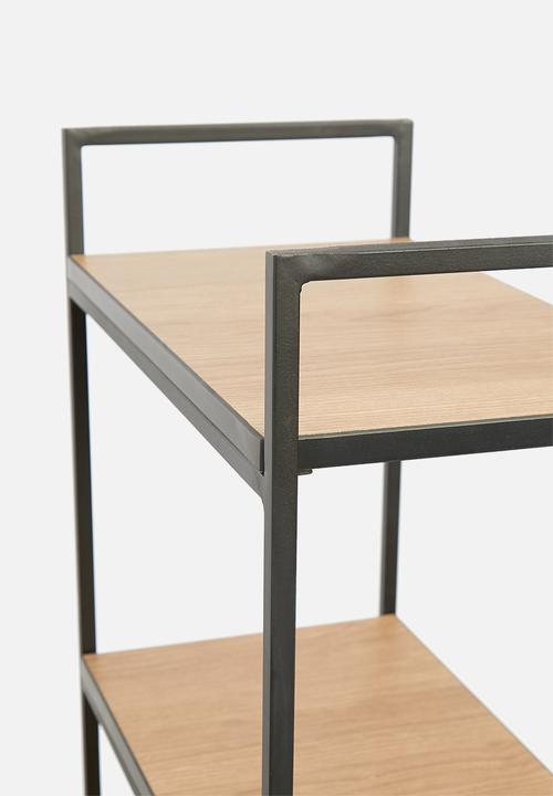 Sixth Floor - Hudson desk and shelf unit - black&natural