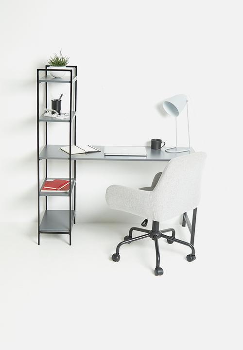 Sixth Floor - Hudson desk and shelf unit - storm grey
