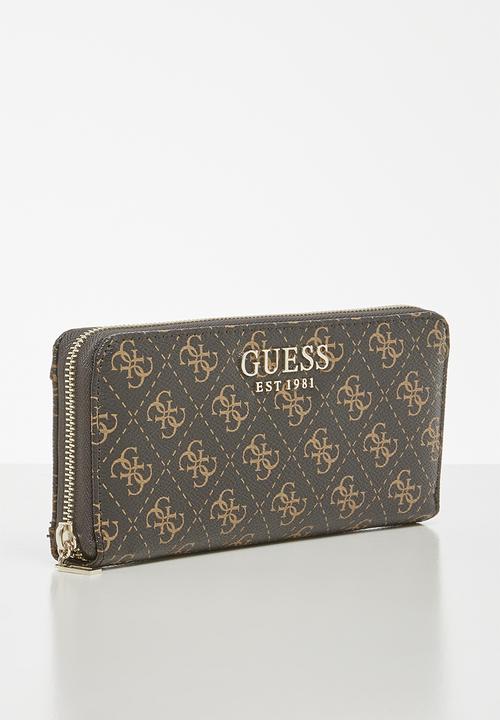 GUESS - Lorenna slg large zip around - brown