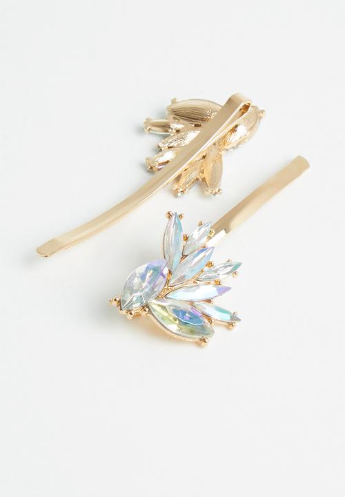 Superbalist - 2 Pack flower  hair clip set - gold