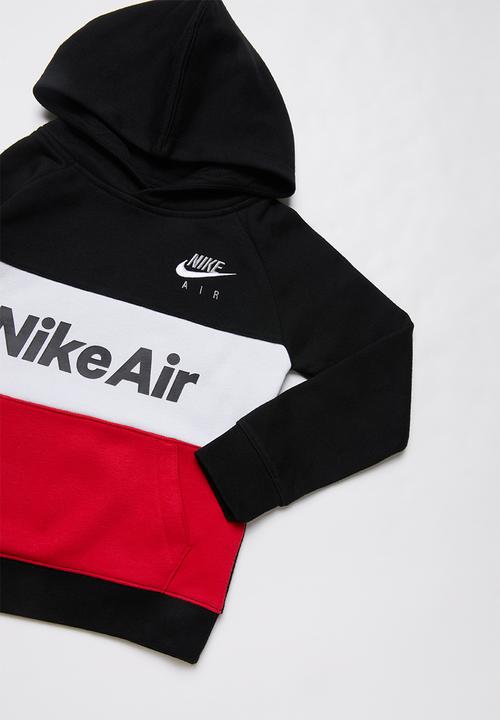 Nike - Nike sportswear air hoodie - black university red