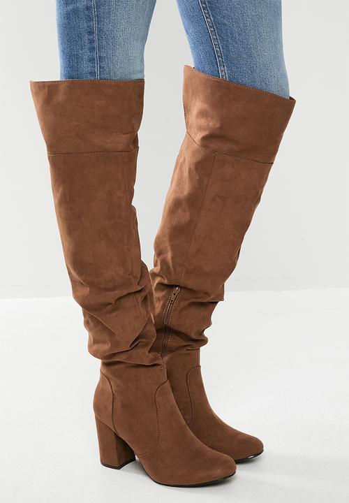 brown knee boots