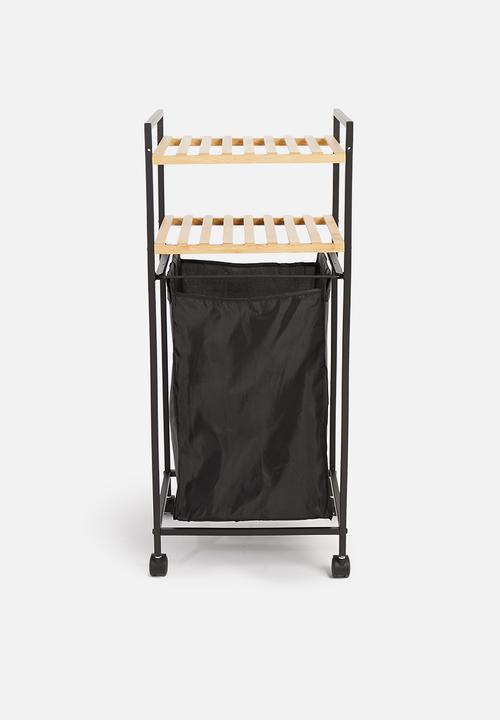Storage Solutions - Laundry bathroom rack - black & natural