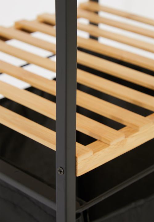 Storage Solutions - Laundry bathroom rack - black & natural