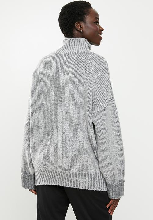 edit - Two tone boxi jumper - grey 