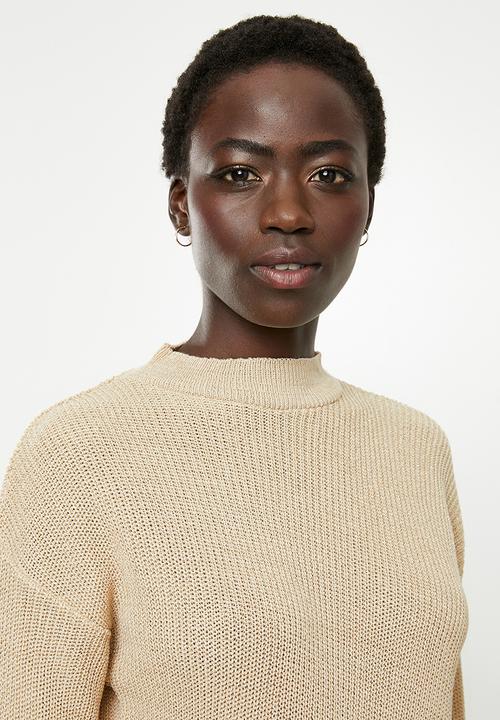 edit - Sparkle wrap jumper - beige