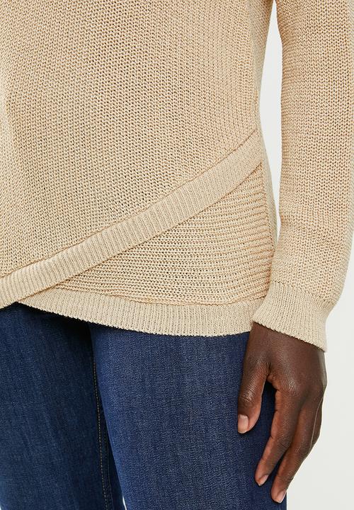 edit - Sparkle wrap jumper - beige