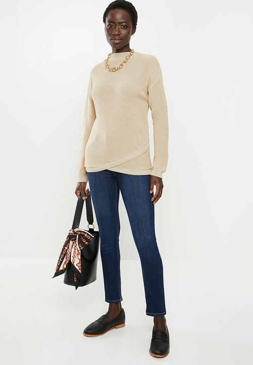 edit - Sparkle wrap jumper - beige