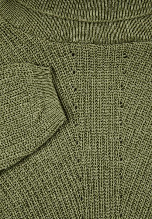 edit - Slouchy cowl neck jumper - khaki