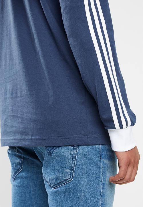 adidas Originals - 3-stripe long sleeve tee - blue