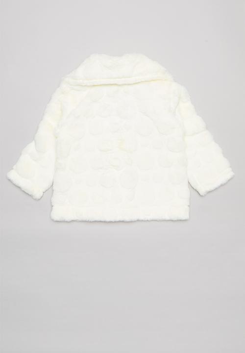 UP Baby - Girls fluffy coat - cream 