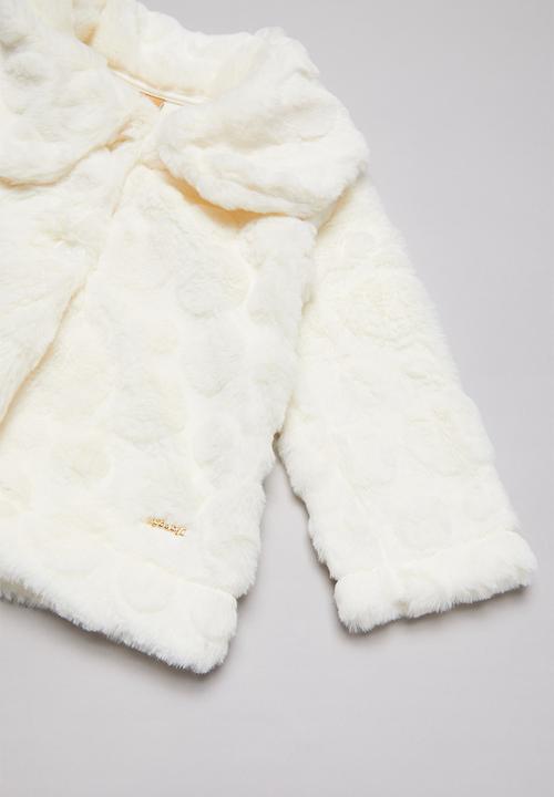 UP Baby - Girls fluffy coat - cream 
