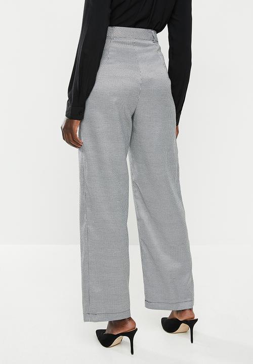 edit - Tailored wide leg pants - white & black