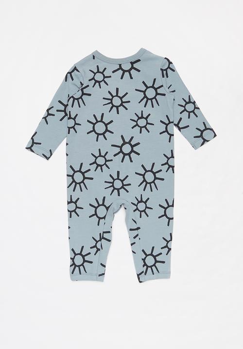 Cotton On - The long sleeve snap romper - blue 