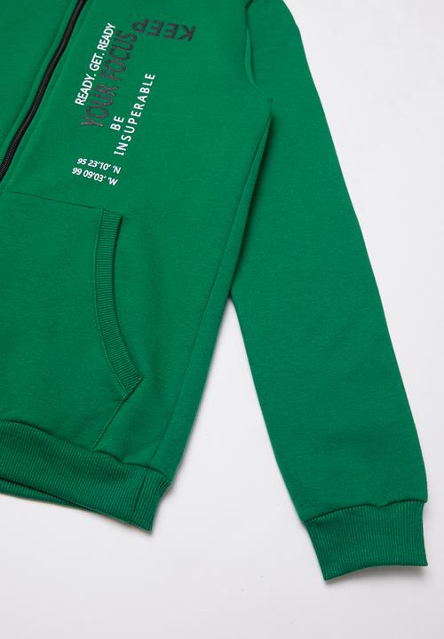 Quimby - Tweens jacket & pants set - green & grey