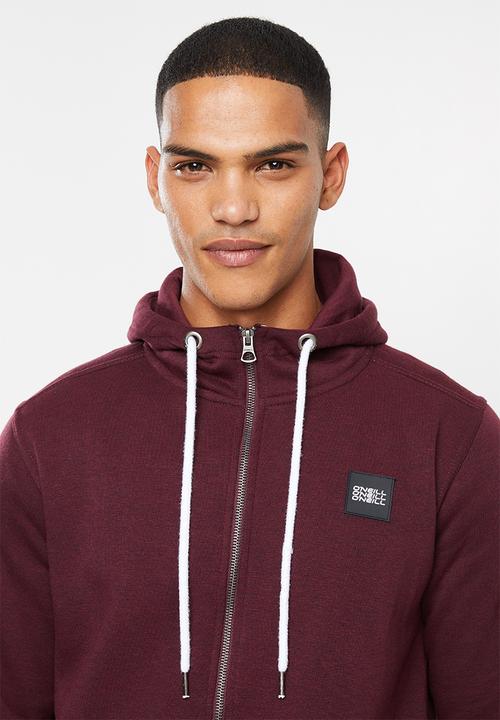 O'Neill - Badger zip through hoodie - burgundy