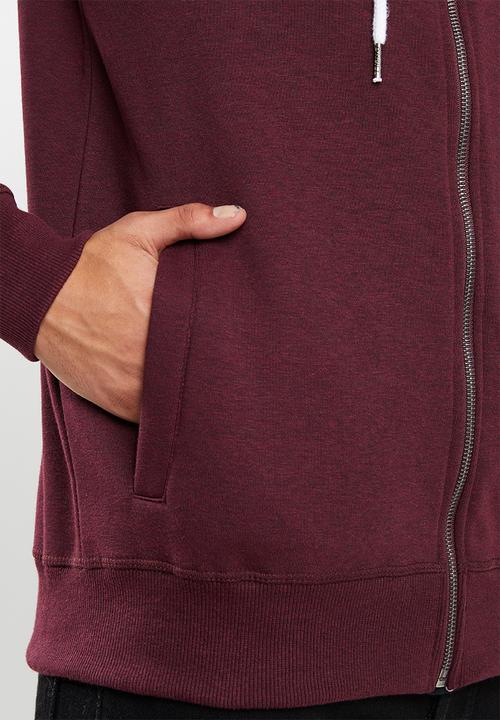O'Neill - Badger zip through hoodie - burgundy