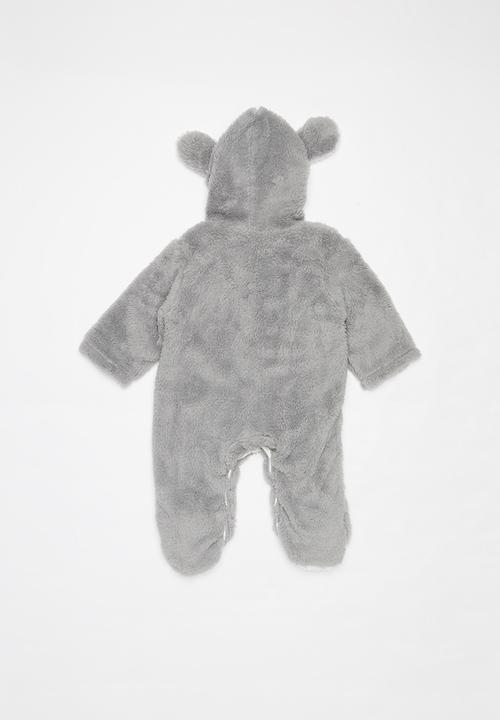 Pop Candy - Teddy babygrow - grey
