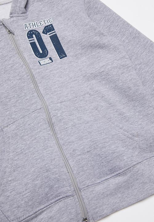 Pop Candy - Boys zip through hoodie - grey