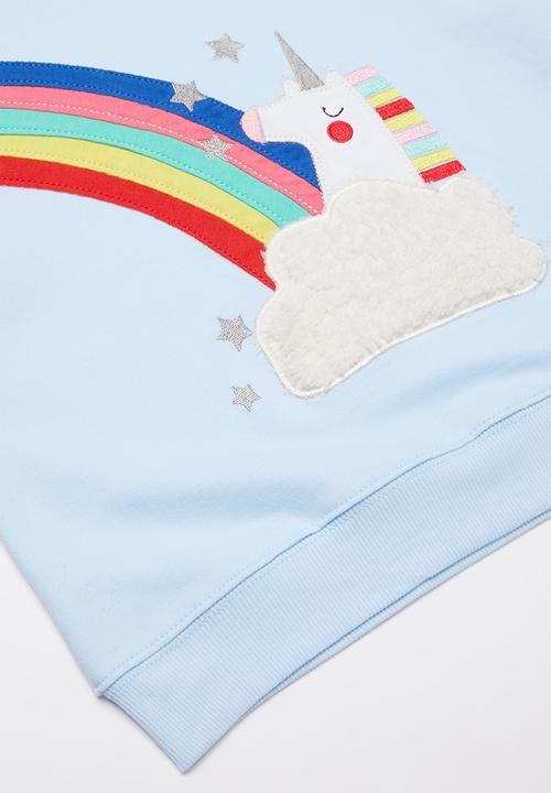 Pop Candy - Rainbow unicorn sweatshirt - light blue