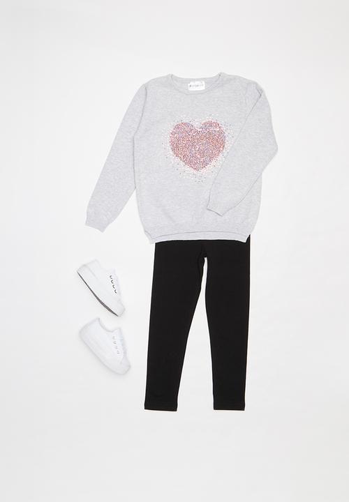 Pop Candy - Heart crewneck - grey