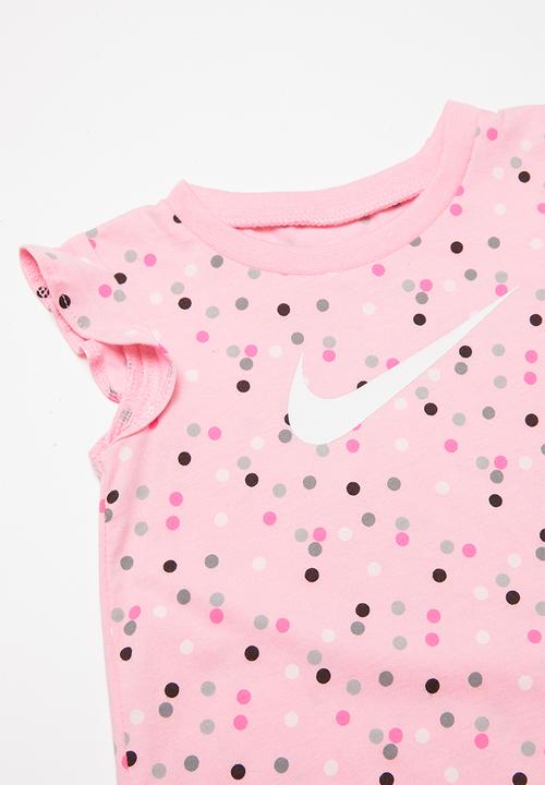 Nike - Nike swoosh & dot tunic legging set - grey & pink