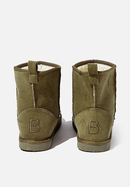 Cotton On - Hallie short home boot - khaki cord