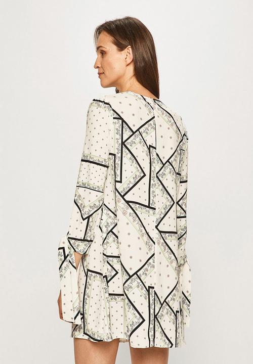Glamorous - Petite geometric flower tunic - cream